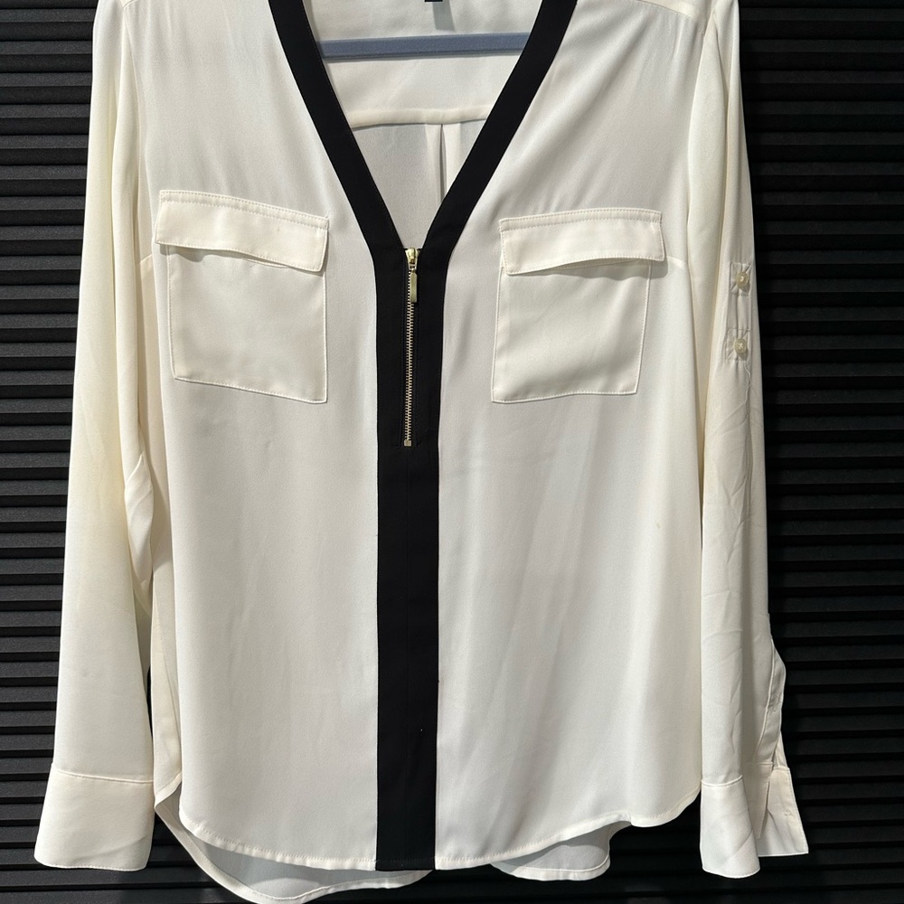 Express Portofino Cream and Black Women's Top